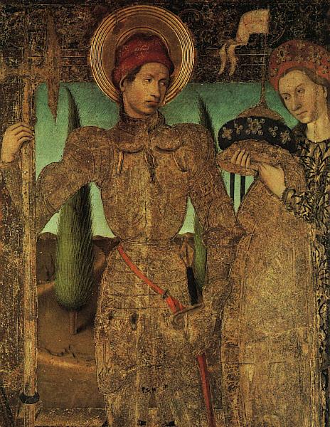 HUGUET, Jaume Triptych of Saint George (detail) af Spain oil painting art